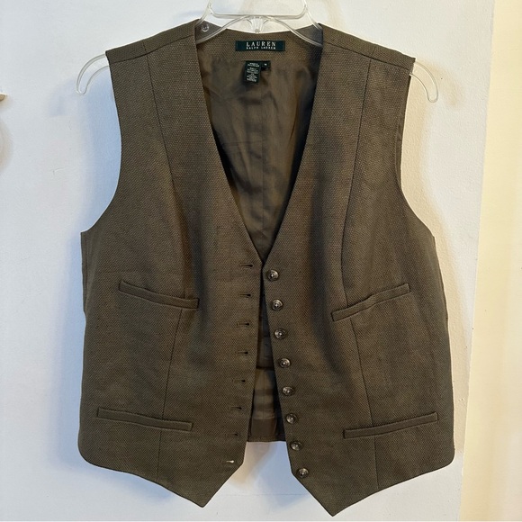 Lauren Ralph Lauren Linen Button Front Vest, Size 14, Women's Academia - Picture 10 of 12